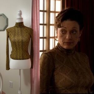 Express Tan Patterned Turtleneck